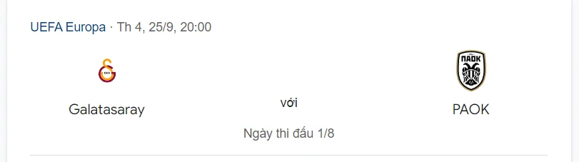 Nhận định, soi kèo Galatasaray vs PAOK, 02:00 ngày 26/09/24 UEFA Europa League