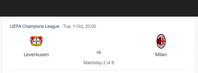 Nhận định, soi kèo Leverkusen vs AC Milan, 02:00 ngày 02/10/24 Champions League