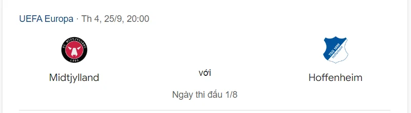 Nhận định, soi kèo Midtjylland vs Hoffenheim, 02:00 ngày 26/09/24 UEFA Europa League