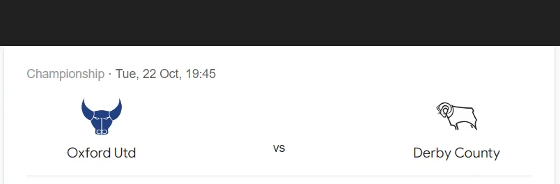 Soi kèo Oxford United vs Derby County | 01:45 ngày 23/10/24 | League Championship