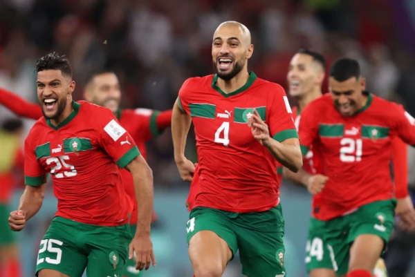 Sofyan Amrabat trong màu áo của đội tuyển quốc gia Maroc