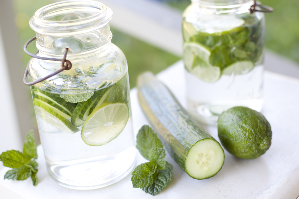 Nước chanh bạc hà và dưa leo (Detox chanh bạc hà dưa leo)